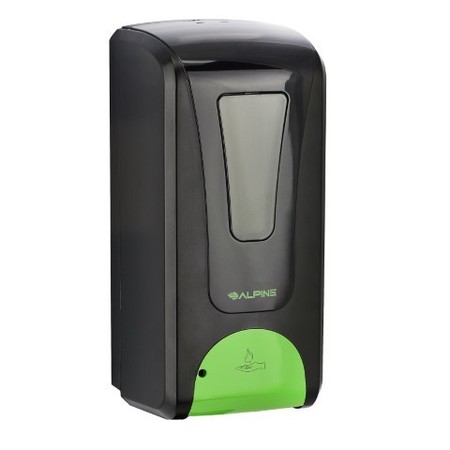 ALPINE INDUSTRIES Automatic Hands-Free Foam Hand Sanitizer/Soap Dispenser, 1200 mL, Black ALP430-F-BLK